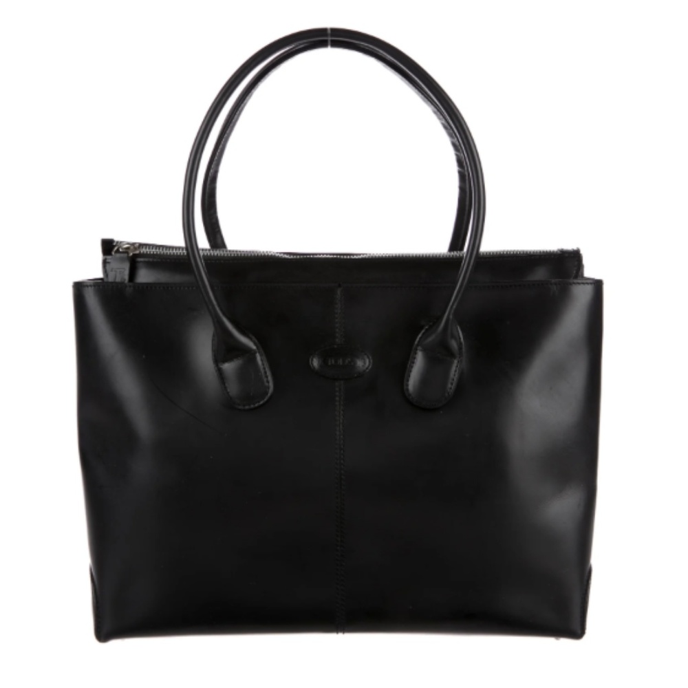 Tods Black Leather Tote